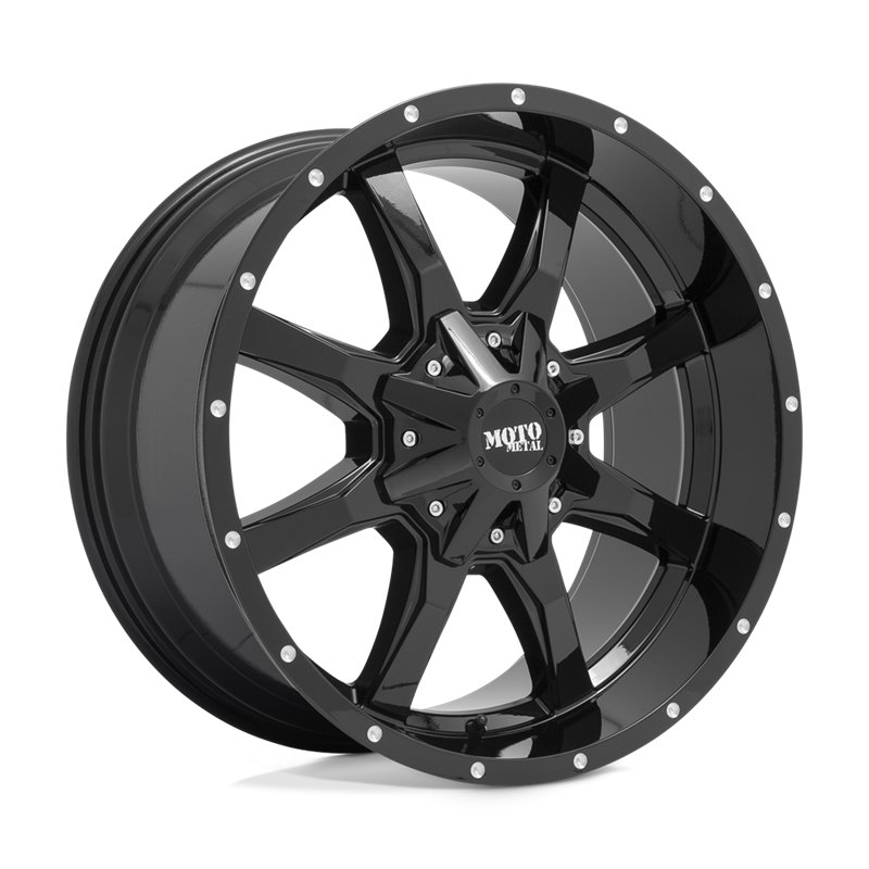 Moto Metal | MO970 17x8.0 ET0 - GLOSS BLACK W/ MILLED LIP