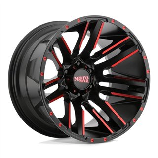 Moto Metal | MO978 RAZOR 20x10.0 ET-24 - SATIN BLACK MACHINED W/ RED CLEAR COAT