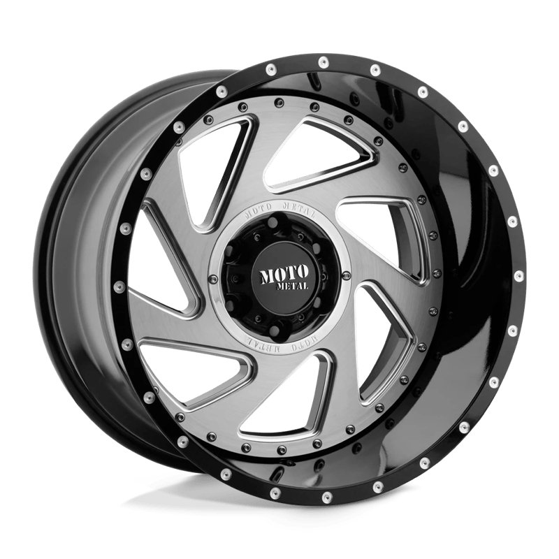 Moto Metal | MO989 CHANGE UP 20x12.0 ET-44 - GLOSS BLACK MILLED W/ BRUSHED INSERTS