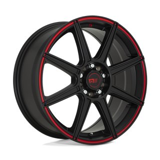Motegi | MR142 CS8 17x7.0 ET40 - SATIN BLACK W/ RED STRIPE