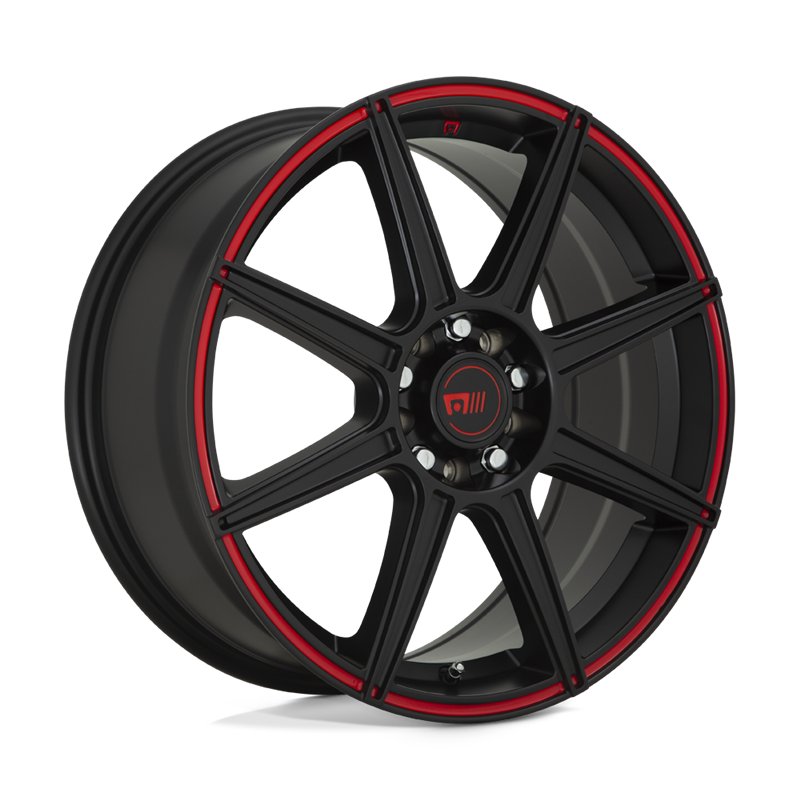 Motegi | MR142 CS8 18x8.0 ET35 - SATIN BLACK W/ RED STRIPE