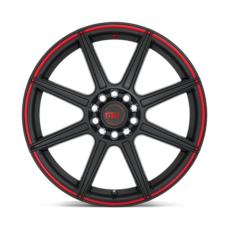 Motegi | MR142 CS8 18x8.0 ET35 - SATIN BLACK W/ RED STRIPE