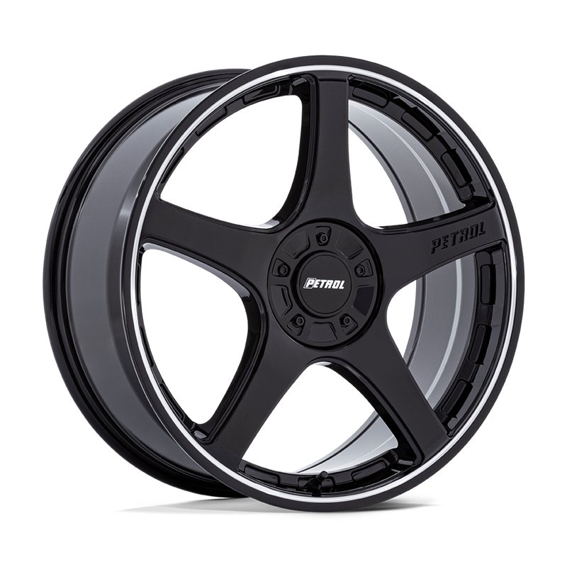 Petrol | PE003 P2E 17x8.0 ET40 - GLOSS BLACK W/ MACHINED LIP