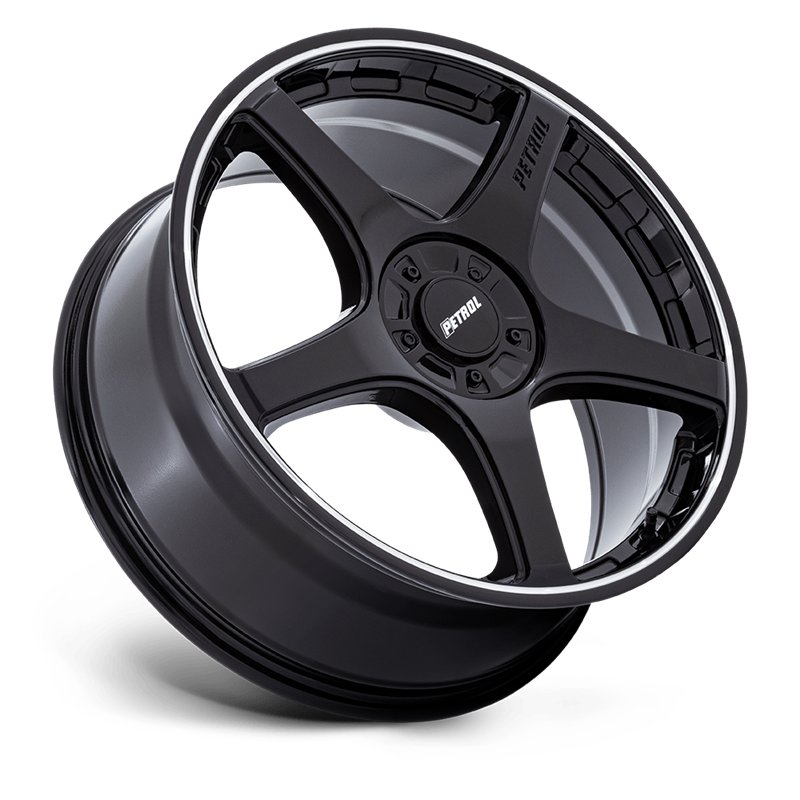 Petrol | PE003 P2E 17x8.0 ET40 - GLOSS BLACK W/ MACHINED LIP