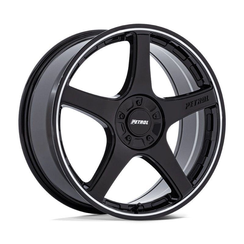 Petrol | PE003 P2E 20x8.5 ET40 - GLOSS BLACK W/ MACHINED LIP