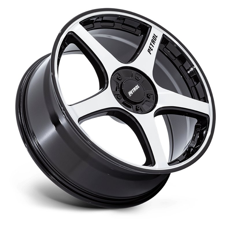 Petrol | PE003 P2E 18x8.0 ET40 - GLOSS BLACK W/ MACHINED FACE
