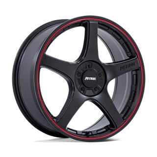 Petrol | PE003 P2E 20x8.5 ET40 - MATTE BLACK W/ RED LIP
