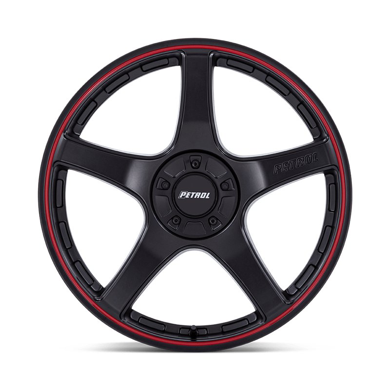 Petrol | PE003 P2E 20x8.5 ET40 - MATTE BLACK W/ RED LIP