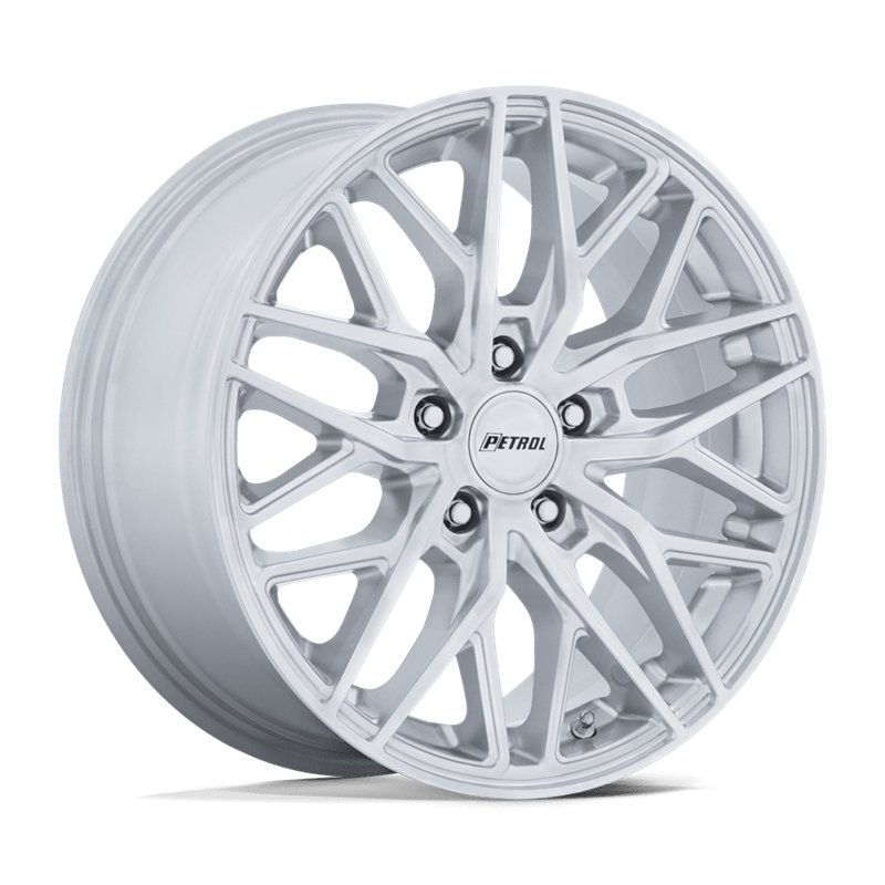 Petrol | PE004 P3E 17x8.0 ET35 - MACHINED BRUSHED GLOSS SILVER