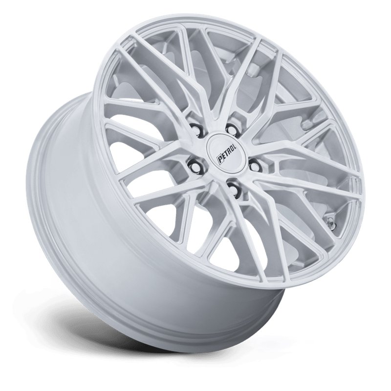 Petrol | PE004 P3E 18x8.0 ET40 - MACHINED BRUSHED GLOSS SILVER