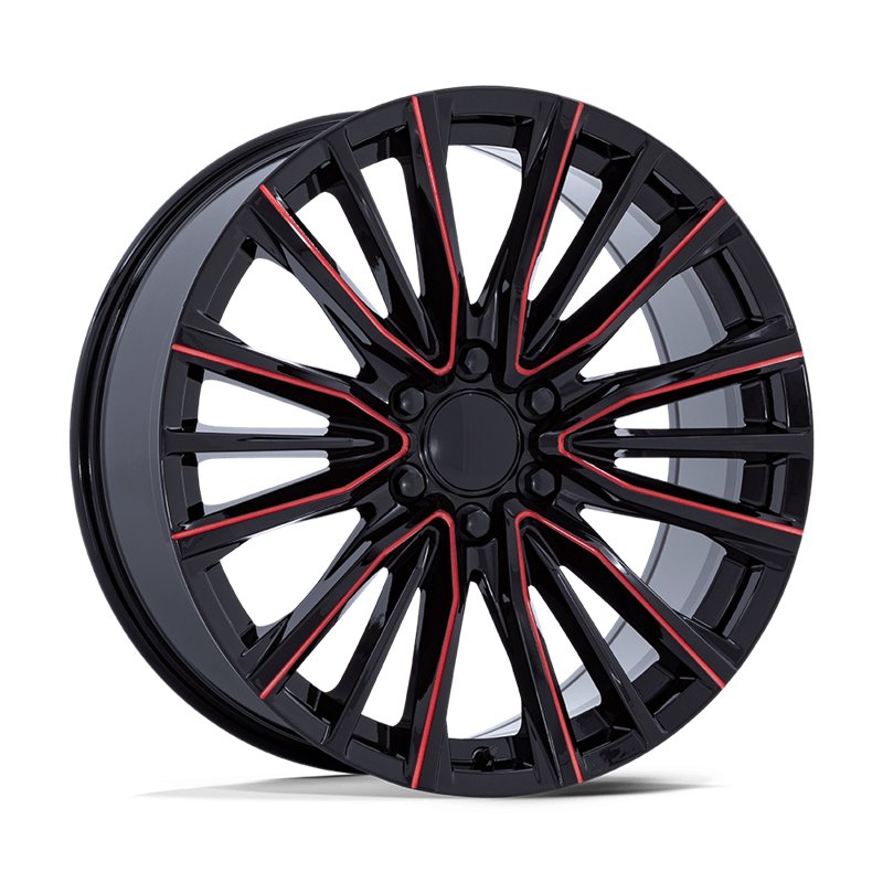 Performance Replicas | PR223 22x9.0 ET28 - GLOSS BLACK MILLED RED