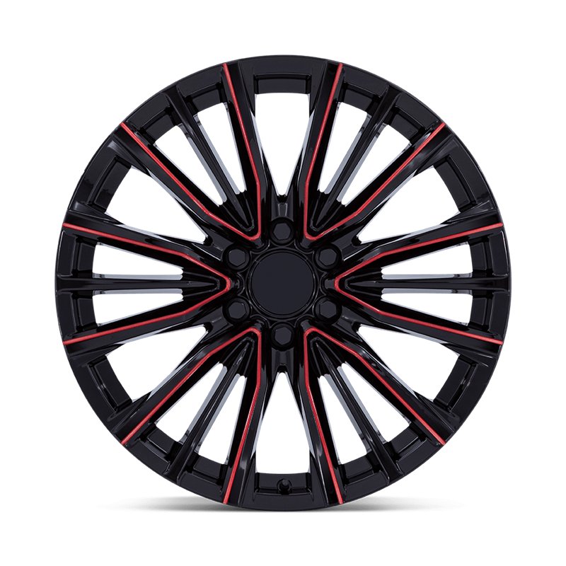 Performance Replicas | PR223 22x9.0 ET28 - GLOSS BLACK MILLED RED