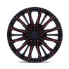 Performance Replicas | PR223 22x9.0 ET28 - GLOSS BLACK MILLED RED