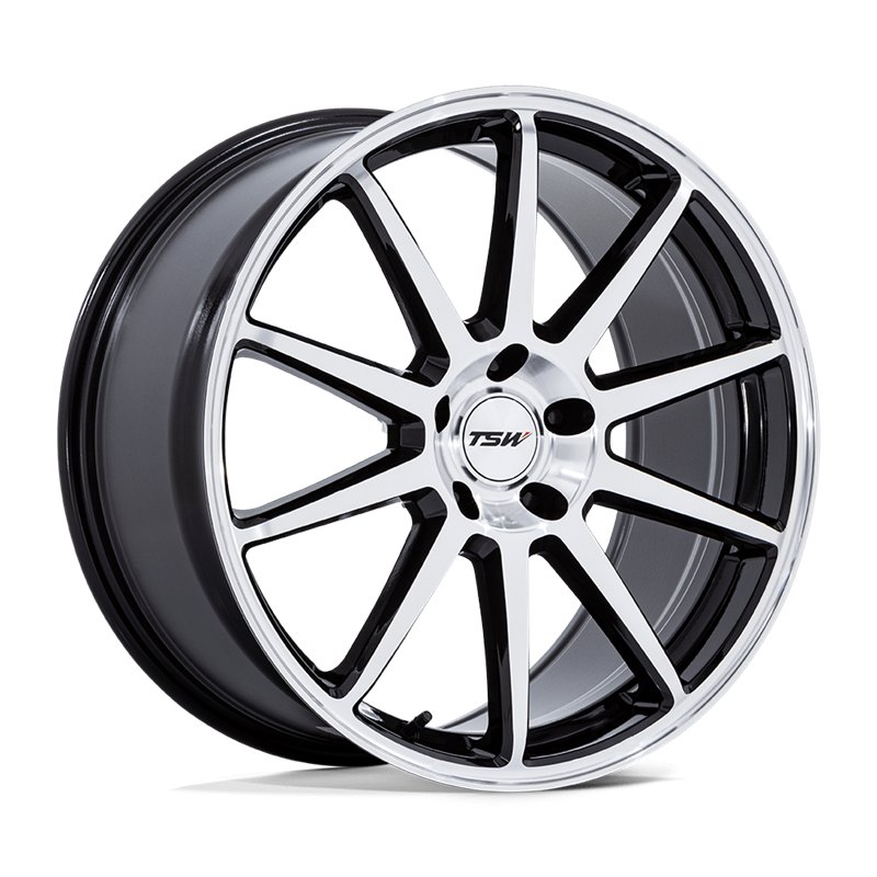 TSW | TW004 CANARD 19x10.5 ET35 - GLOSS BLACK W/ MACHINED FACE