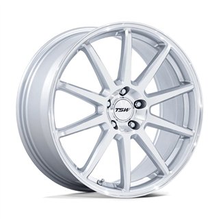 TSW | TW004 CANARD 19x10.5 ET43 - GLOSS SILVER W/ MACHINED FACE