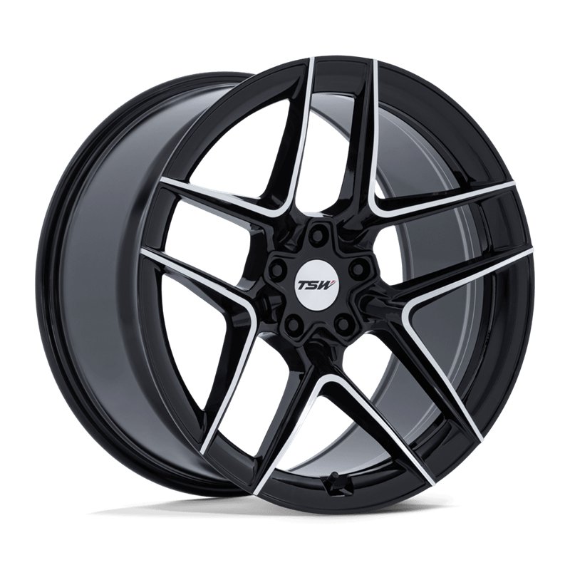 TSW | TW008 SLIPSTREAM 19x8.5 ET25 - GLOSS BLACK W/ MACHINED FACE