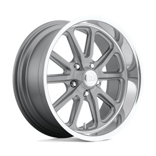 US Mag | U111 RAMBLER 17x8.0 ET1 - TEXTURED GRAY W/ DIAMOND CUT LIP