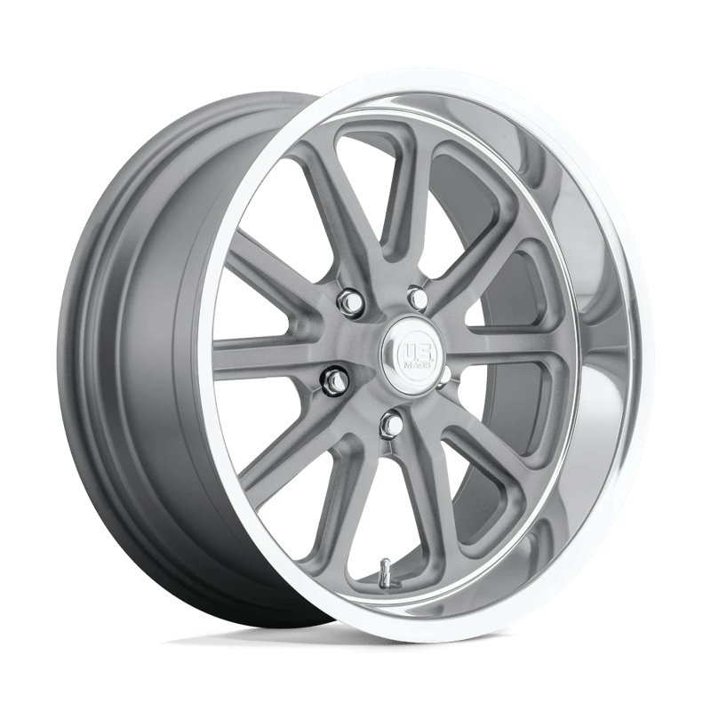 US Mag | U111 RAMBLER 22x9.0 ET1 - TEXTURED GRAY W/ DIAMOND CUT LIP