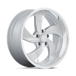 US Mag | U134 DESPERADO 20x8.0 ET1 - SILVER BRUSHED FACE MILLED DIAMOND CUT LIP