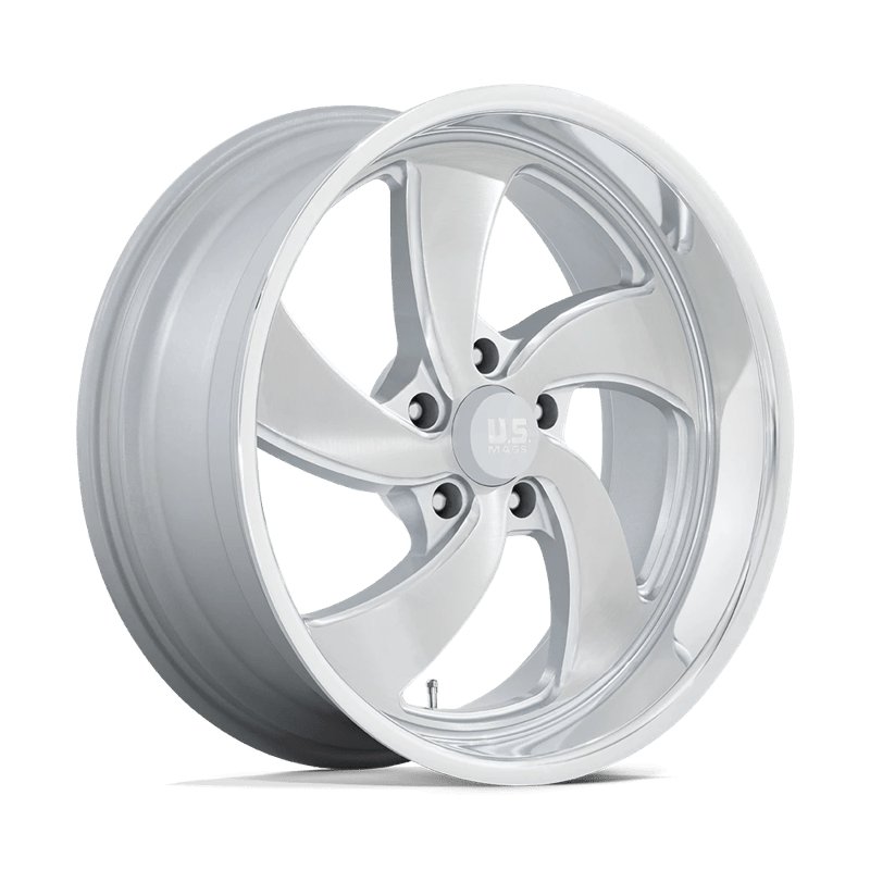 US Mag | U134 DESPERADO 20x9.5 ET1 - SILVER BRUSHED FACE MILLED DIAMOND CUT LIP