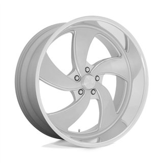 US Mag | U134 DESPERADO 24x10.0 ET5 - SILVER BRUSHED FACE MILLED DIAMOND CUT LIP