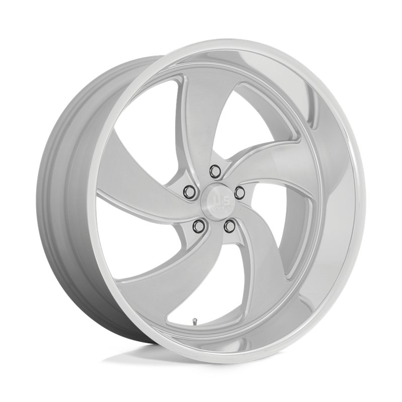 US Mag | U134 DESPERADO 24x10.0 ET5 - SILVER BRUSHED FACE MILLED DIAMOND CUT LIP