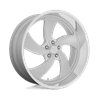 US Mag | U134 DESPERADO 24x10.0 ET5 - SILVER BRUSHED FACE MILLED DIAMOND CUT LIP