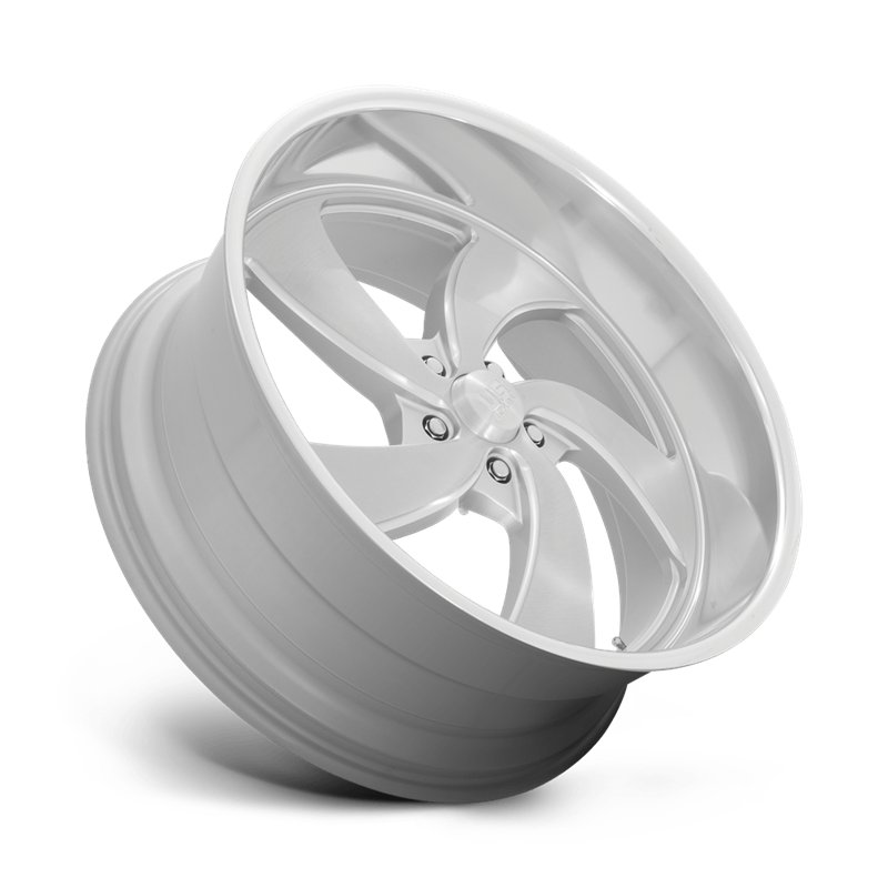 US Mag | U134 DESPERADO 24x10.0 ET5 - SILVER BRUSHED FACE MILLED DIAMOND CUT LIP