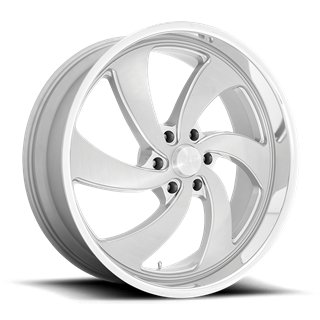 US Mag | U134 DESPERADO 24x10.0 ET25 - SILVER BRUSHED FACE MILLED DIAMOND CUT LIP