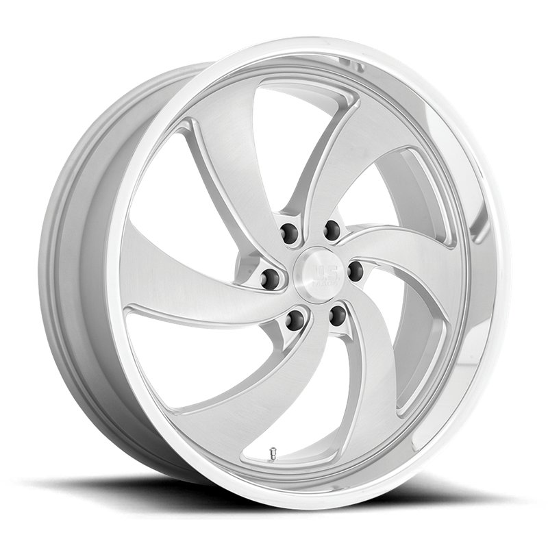 US Mag | U134 DESPERADO 24x10.0 ET25 - SILVER BRUSHED FACE MILLED DIAMOND CUT LIP