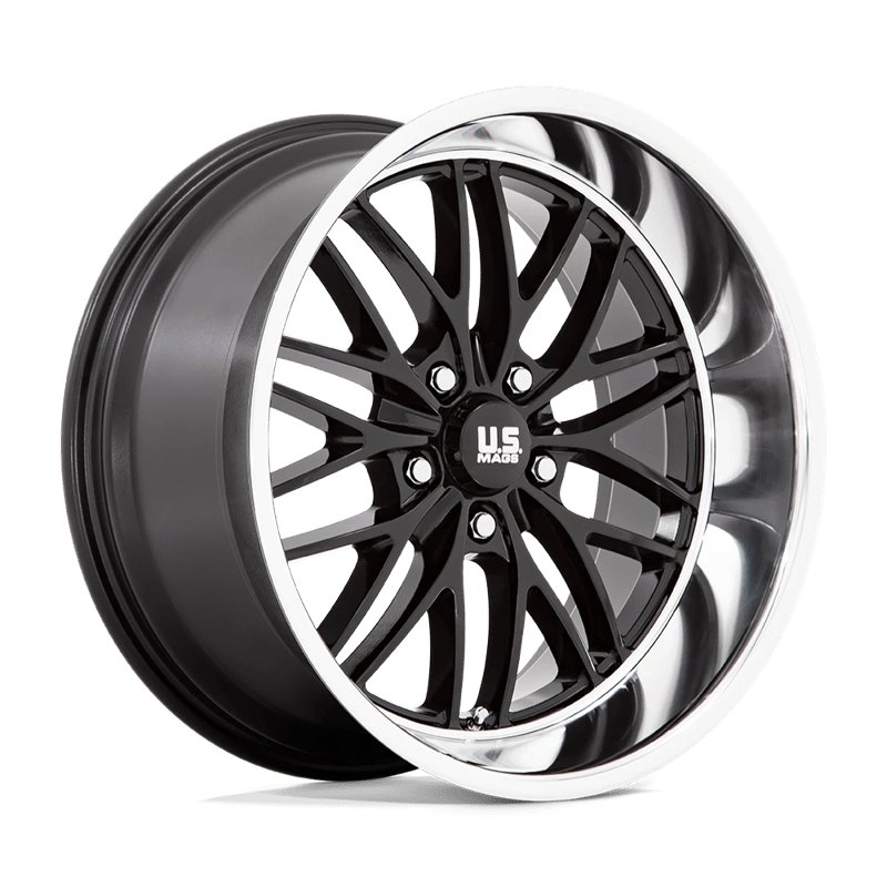 US Mag | U138 SANTA CRUZ 20x10.0 ET6 - GLOSS BLACK W/ DIAMOND CUT LIP