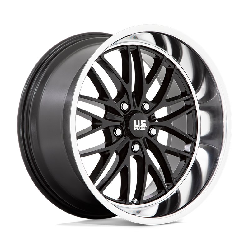 US Mag | U138 SANTA CRUZ 20x8.5 ET6 - GLOSS BLACK W/ DIAMOND CUT LIP