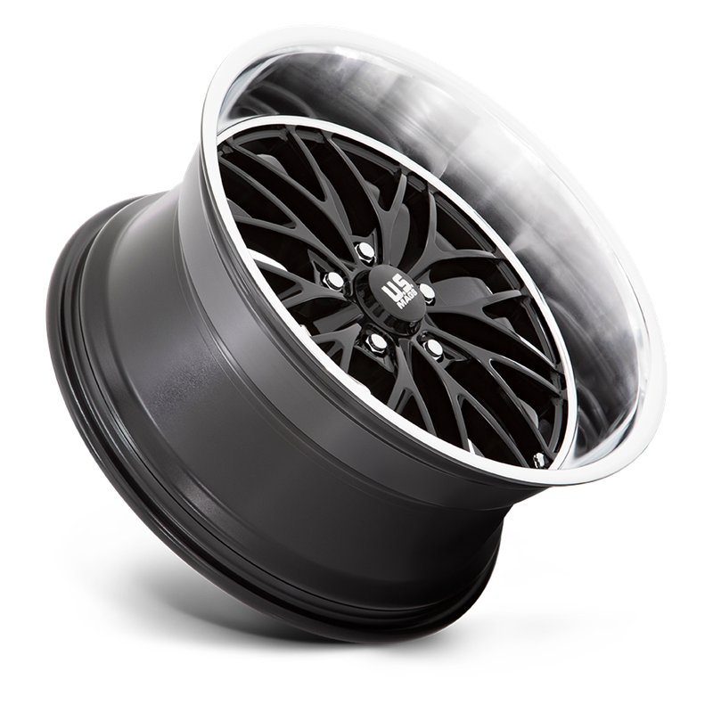 US Mag | U138 SANTA CRUZ 20x8.5 ET6 - GLOSS BLACK W/ DIAMOND CUT LIP
