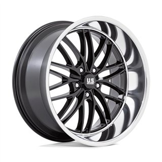 US Mag | U138 SANTA CRUZ 22x10.5 ET0 - GLOSS BLACK W/ DIAMOND CUT LIP