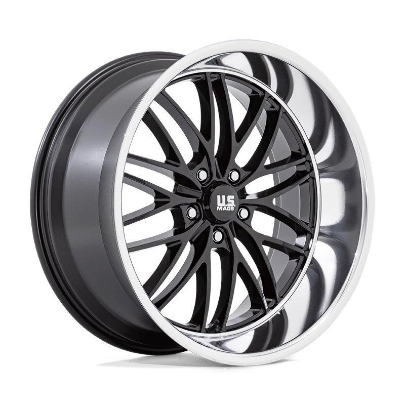 US Mag | U138 SANTA CRUZ 22x10.5 ET0 - GLOSS BLACK W/ DIAMOND CUT LIP