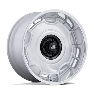 US Mag | UC146 ARLINGTON 22x10.5 ET0 - SILVER MATTE-BLACK CENTER W/ DIAMOND CUT-LIP