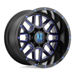 XD Wheels | XD820 GRENADE 20x10.0 ET-24 - SATIN BLACK MILLED W/ BLUE TINTED CLEAR COAT