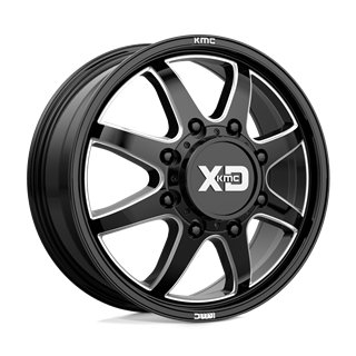XD Wheels | XD845 PIKE DUALLY 20x8.25 ET105 - GLOSS BLACK MILLED - FRONT