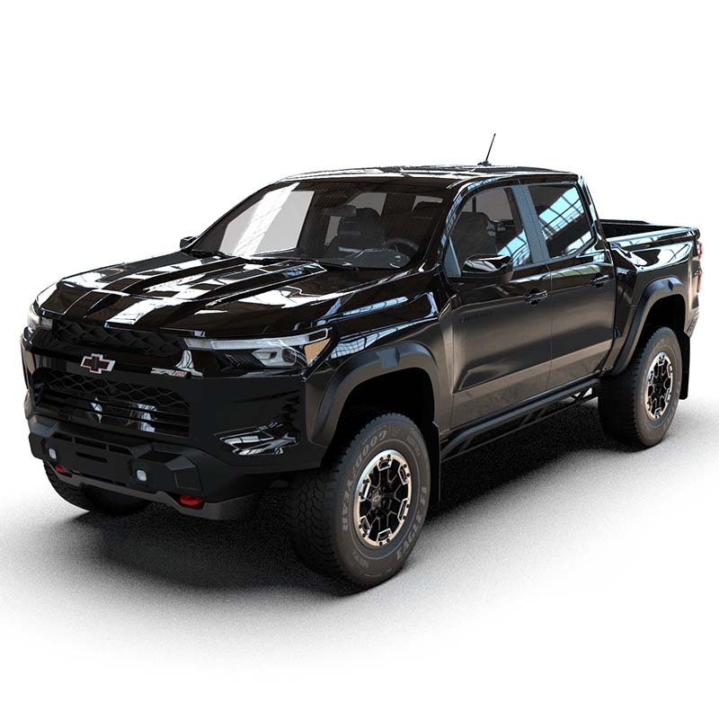 RallyArmor | Black UR Mud Flap Metallic Black Logo - Colorado ZR2 2023-2025