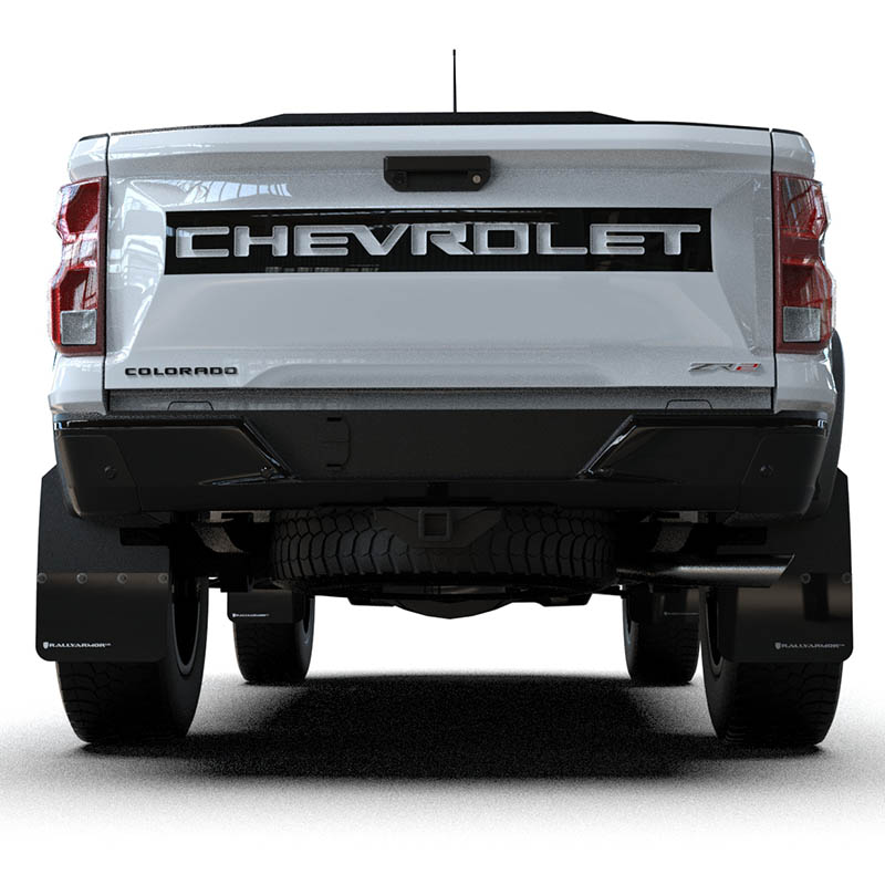 RallyArmor | Black UR Mud Flap White Logo - Colorado ZR2 2023-2025