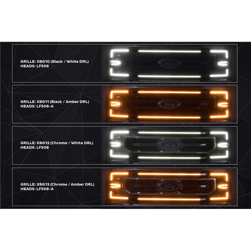 Morimoto | XBG LED Grille (Chrome / White DRL) - F-250 / F-350 Super Duty 2020-2022