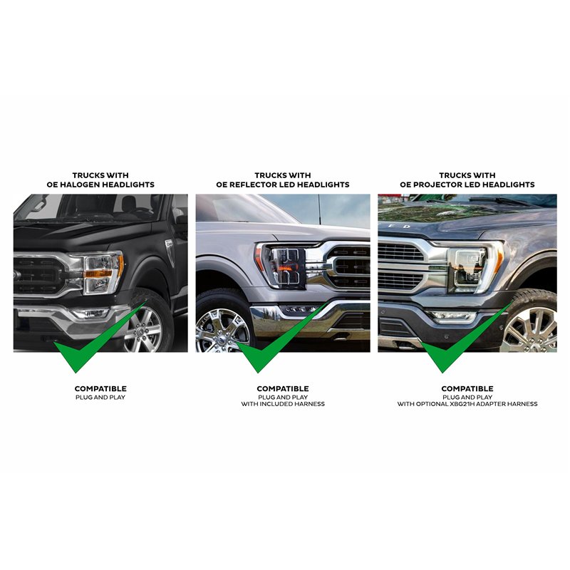 Morimoto | XBG LED Grille (Chrome / White DRL) - F-150 2021-2023 (Not Raptor)