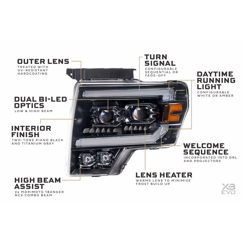 Morimoto | XB Evo Headlights (Set) - F-150 / SVT Raptor 2009-2014