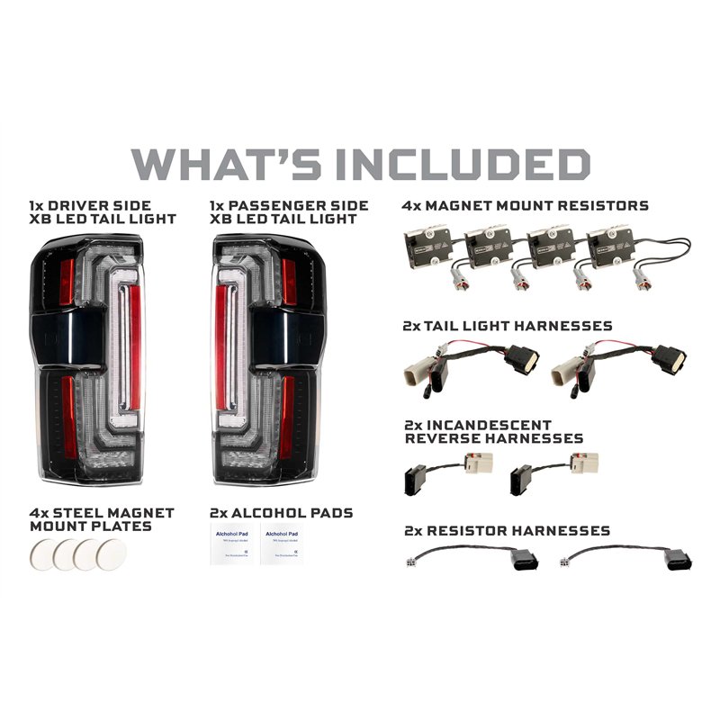 Morimoto | XB LED Tail Lights (Smoked Lens / Set) - F-250 / F-350 Super Duty 2023-2026 (w/o Full LED Tail Lights)