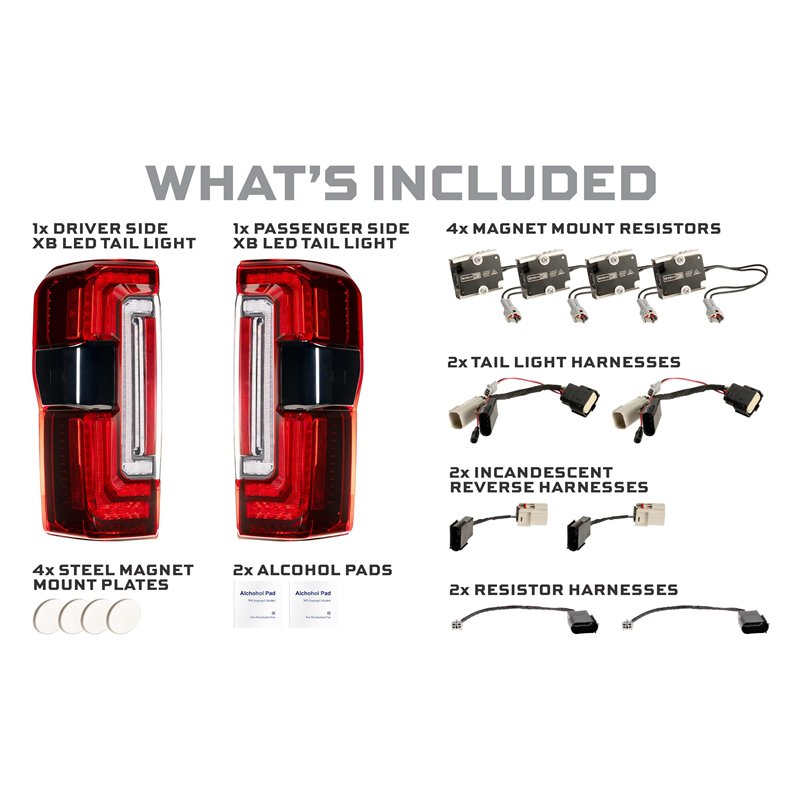 Morimoto | XB LED Tail Lights (Red Lens / Set) - F-250 / F-350 Super Duty 2023-2026 (w/o Full LED Tail Lights)