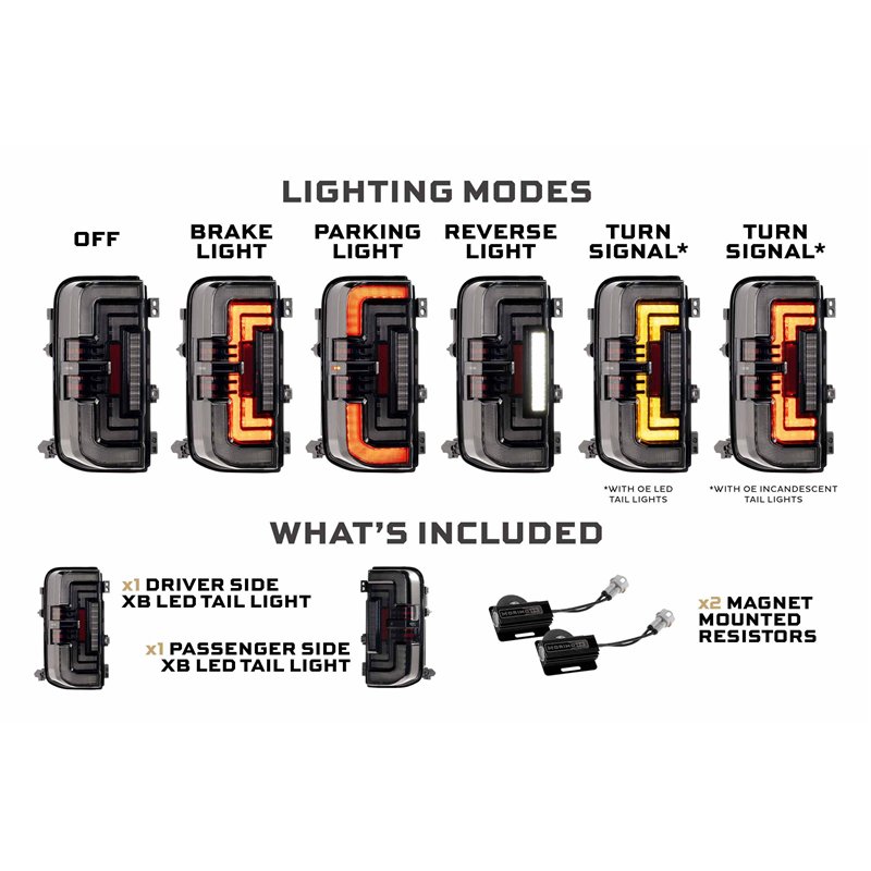 Morimoto | XB LED Tail Lights (Smoked Lens / Set) - Bronco 2021-2026 (Not Raptor)