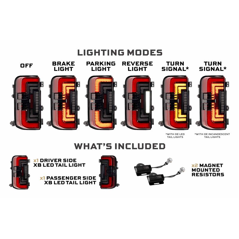 Morimoto | XB LED Tail Lights (Red Lens / Set) - Bronco 2021-2026 (Not Raptor)
