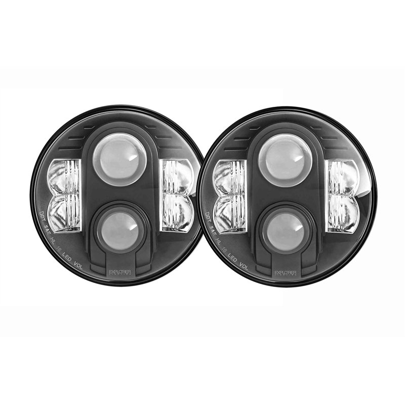 Pro Comp | Headlights 7" Round LED Hi/Lo - CJ-5 / CJ-7 / CJ-8 / Wrangler LJ / TJ / JK 1955-2018