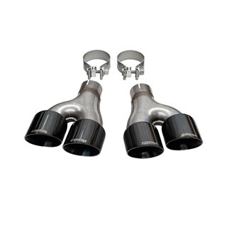CORSA | Twin 4.0in. Polished Black PVD Pro-Series Tip Kit (Clamps Included)