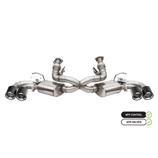 CORSA | 3.0in. Cat-Back 4 Valve Dual Rear Exit NPP Exhaust System with Carbon Fiber/Poli - Corvette / Stingray 6.2L 2020-2025